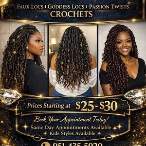 Faux Locs Crochet Hair - Black with Gold Accents